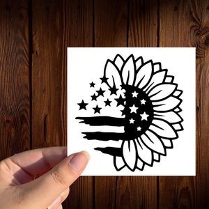 Patriotic Sunflower Vinyl Decal